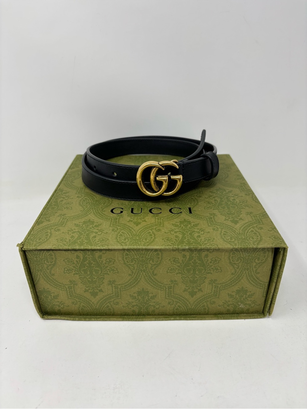 Gucci Double G logo leather black belt size 80 - Picture 1 of 10